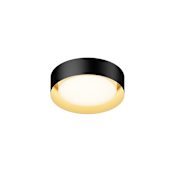 ET2 Echo 13" Wide LED Flush Mount Drum Ceiling Fixture Black / Gold