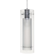 ET2 Frost Single Light 6" Wide Frosted Glass Pendant Polished Chrome