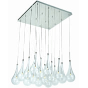 ET2 Larmes 19" LED Pendant Polished Chrome / Clear Glass