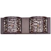 ET2 Inca 15" Crystal Bath Light with Halogen Bulbs Bronze