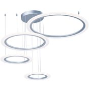 ET2 Saturn II 44" Wide 4 Ring LED Chandelier Matte Silver
