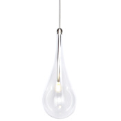 ET2 Larmes 4" LED Pendant Polished Chrome / Clear Glass