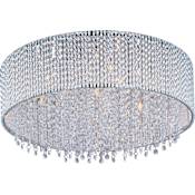 ET2 Spiral 17" Flush Mount Crystal Ceiling Light Polished Chrome