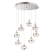 ET2 Swank 19" Wide LED 8 Light Pendant with Acrylic Orb Shades Polished Chrome