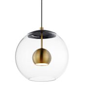 ET2 Nucleus 11" Wide LED Pendant Black / Natural Aged Brass