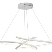 ET2 Twisted 37" Wide Integrated LED Chandelier with Silicone Diffuser Matte White