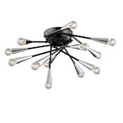 Eurofase Lighting Zazu 12 Light 26" Wide Flush Mount Ceiling Fixture / Wall Sconce Chrome / Black