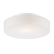 Eurofase Lighting Ramata 10" Wide Flush Mount Drum Ceiling Fixture / Wall Sconce with Frosted Glass Shade White