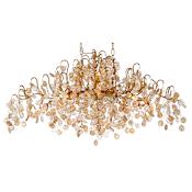 Eurofase Lighting Campobasso 10 Light 45" Wide Linear Chandelier with Gold Metal Wire Frame and Glass Wafers Gold
