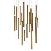 Eurofase Lighting Santana 18 Light 24" Wide LED Suspension Chandelier Antique Brass Gold