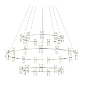 Eurofase Lighting Netto 41" Wide LED 3 Tier Ring Chandelier Chrome