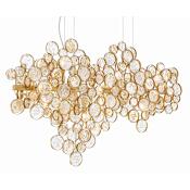 Eurofase Lighting Trento 12 Light 40" Wide Linear Chandelier Antique Gold