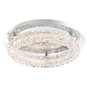 Eurofase Lighting Sassi 15" Wide LED Semi-Flush Drum Ceiling Fixture with Specialty Crystal Shade Chrome