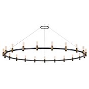 Eurofase Lighting Albany 21 Light 60" Wide LED Ring Chandelier Deep Black / Brass