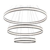 Eurofase Lighting Forster 3 Light 60" Wide LED Ring Chandelier - 3 Tiers Black