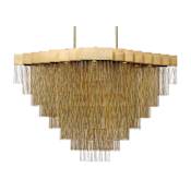 Eurofase Lighting Bloomfield 22 Light 47" Wide LED Chandelier Antique Brush Gold