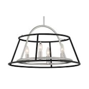 Eurofase Lighting Campana 4 Light 22" Wide Taper Candle Chandelier Satin Nickel / Black