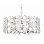 Eurofase Lighting Perrene 6 Light 24" Wide Drum Chandelier Chrome
