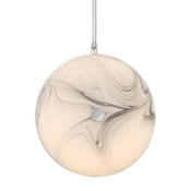 Eurofase Lighting Disuco 7" Wide 3000K LED Mini Pendant with Marble Glass Shade Chrome