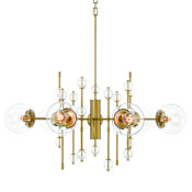 Eurofase Lighting Traiton 9 Light 48" Wide Abstract Chandelier Gold