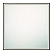 Eurofase Lighting Nixon 32" W x 32" H Modern Square AluminumBathroom Wall Mirror with LED Lighting Black