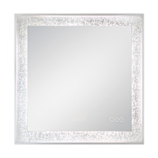 Eurofase Lighting Anya 32" W x 32" H Modern Square Bathroom Wall Mirror with LED Lighting Black