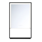 Eurofase Lighting Sayora 20" W x 32" H Modern Rectangular Bathroom Wall Mirror with LED Lighting Black