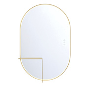 Eurofase Lighting Linden 24"W x 36"H Oval Flat Steel Framed Wall Mounted Bathroom Mirror with Lighting Gold