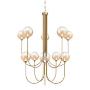 Eurofase Lighting Iissa 40" Wide Chandelier Gold / Amber Glass