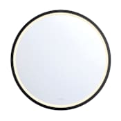 Eurofase Lighting Artell 42" Diameter Circular Flat Aluminum Framed Wall Mounted Bathroom Mirror with Lighting Brushed Black