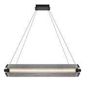 Eurofase Lighting Neoness 4 Light 35" Wide LED Square Chandelier Matte Black / Smoked Glass
