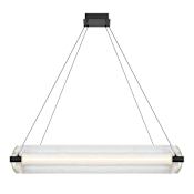 Eurofase Lighting Neoness 4 Light 35" Wide LED Square Chandelier Matte Black / Clear Glass