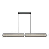 Eurofase Lighting Neoness 4 Light 67" Wide LED Linear Chandelier Matte Black / Smoked Glass