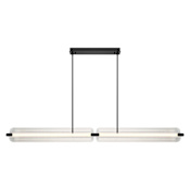 Eurofase Lighting Neoness 4 Light 67" Wide LED Linear Chandelier Matte Black / Clear Glass