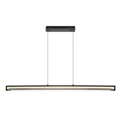 Eurofase Lighting Neoness 50" Wide LED Linear Chandelier Matte Black / Smoked Glass