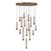 Eurofase Lighting Cambre 16 Light 32" Wide LED Waterfall Chandelier Antique Brass
