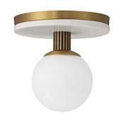 Eurofase Lighting Carnagie 8" Wide LED Semi-Flush Globe Ceiling Fixture Antique Brass