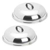 EVO 2 Piece Stainless Steamer and Cooking Cover Set Stainless Steel