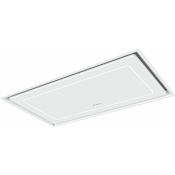 Faber High Light Series 36 Inch Wide Island Range Hood with Perimeter Aspiration and Mesh Filters Matte White