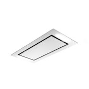 Faber Stratus Isola 36 Inch Wide Island Range Hood White Glass