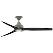 Fanimation Spitfire 60" 3 Blade Smart LED Indoor / Outdoor Ceiling Fan with Remote Control Included Antique Graphite / Black