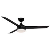 Fanimation Xeno 56" 3 Blade Indoor / Outdoor Ceiling Fan - Remote Control and LED Light Kit Included Black