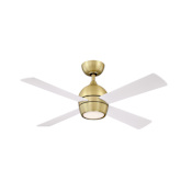 Fanimation Kwad 44" 4 Blade Indoor LED Ceiling Fan with Remote Control Brushed Satin Brass
