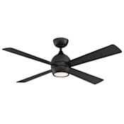 Fanimation Kwad 52" 4 Blade Indoor LED Ceiling Fan with Remote Control Black