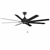 Fanimation Levon 63" 8 Blade FanSync Compatible Energy Star Indoor Ceiling Fan - Blades Included Black