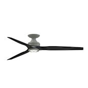 Fanimation Spitfire 64" 3 Blade Smart LED Indoor / Outdoor Hugger Ceiling Fan with Remote Control Included Antique Graphite / Black