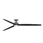 Fanimation Spitfire 84" 3 Blade Smart LED Indoor / Outdoor Hugger Ceiling Fan with Double-Walled Light Kit with Remote Control Included Antique Graphite / Black