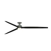 Fanimation Spitfire 96" 3 Blade Smart LED Indoor / Outdoor Hugger Ceiling Fan with Double-Walled Light Kit with Remote Control Included Antique Graphite / Black