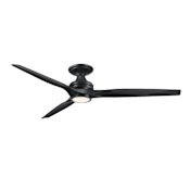 Fanimation Spitfire DC 64" 3 Blade Indoor / Outdoor Smart LED Ceiling Fan Black