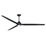 Fanimation Spitfire DC 96" 3 Blade Indoor / Outdoor Smart LED Hanging Ceiling Fan Black